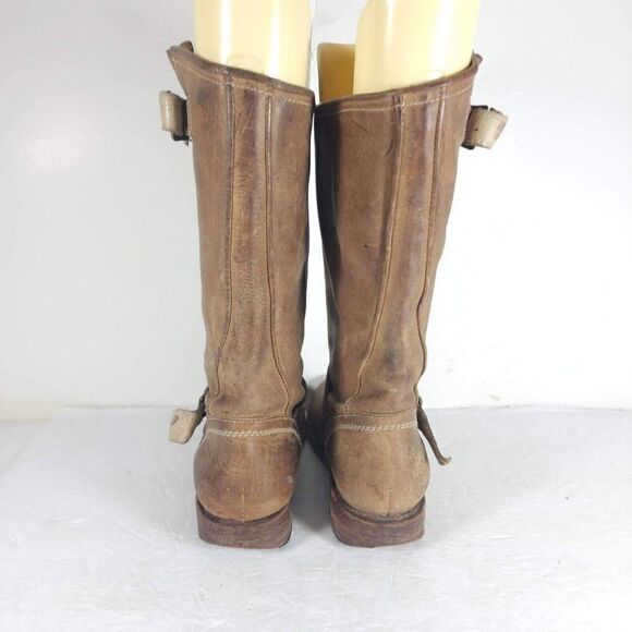 FREEBIRD BY STEVEN Women's CRSBY US 8 Brown Distressed BIKER MOTO BOOTS - Picture 7 of 15